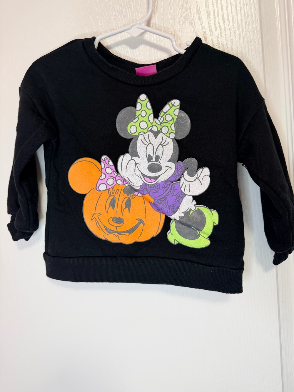 Disney Black Minnie Mouse Halloween Pullover with Bright Accent Colors
